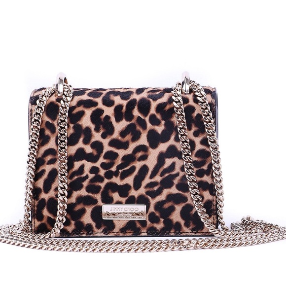 Jimmy Choo Brown and Black Mini Bag with Chain Strap